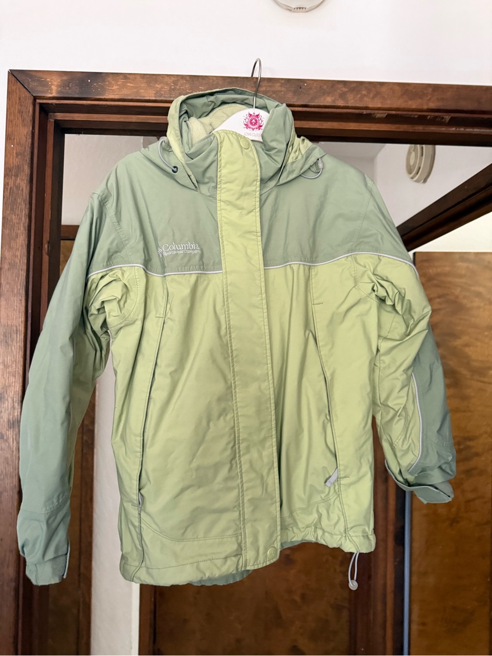 Columbia Women’s Light Green Hooded Winter Jacket